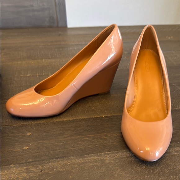J. Crew Blush Wedge Shoes - Picture 1 of 3
